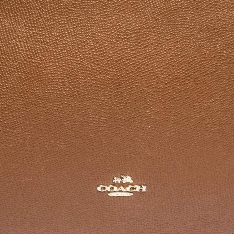 Pre Owned Coach Brown Leather Turnlock Tote