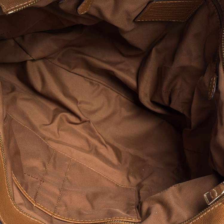 Pre Owned Coach Brown Leather Turnlock Tote