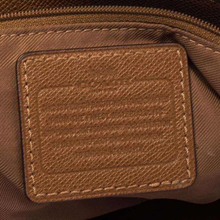 Pre Owned Coach Brown Leather Turnlock Tote