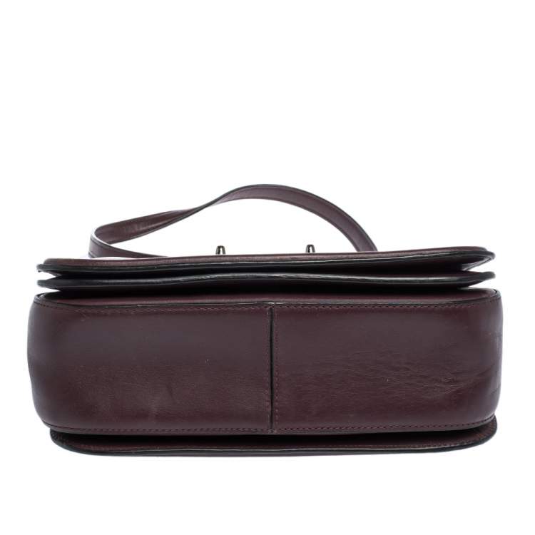 Pre Owned Coach Dark Burgundy Leather Swagger Shoulder Bag