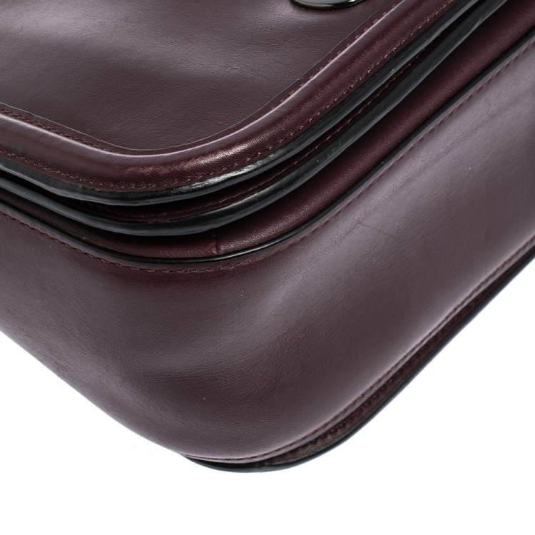 Pre Owned Coach Dark Burgundy Leather Swagger Shoulder Bag