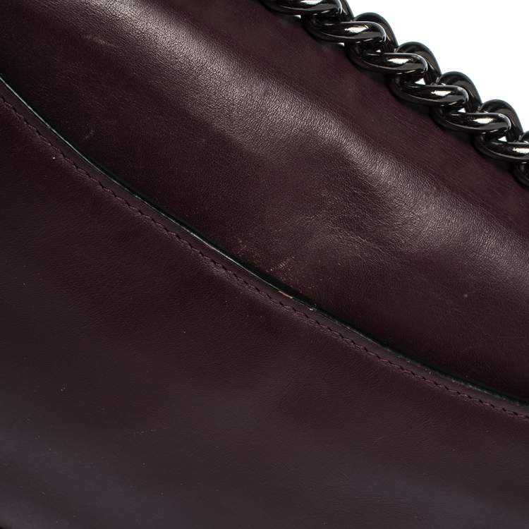 Pre Owned Coach Dark Burgundy Leather Swagger Shoulder Bag