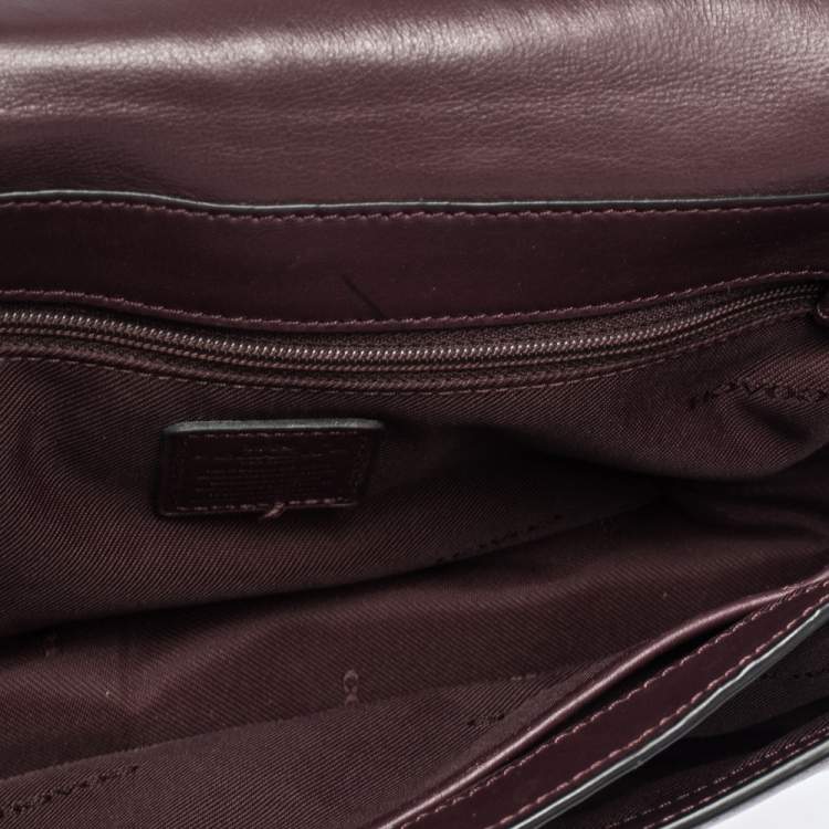 Pre Owned Coach Dark Burgundy Leather Swagger Shoulder Bag