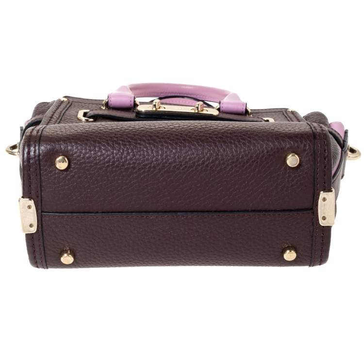 Pre Owned Coach Burgundy/Pink Leather Swagger 20 Carryall Top Handle Bag