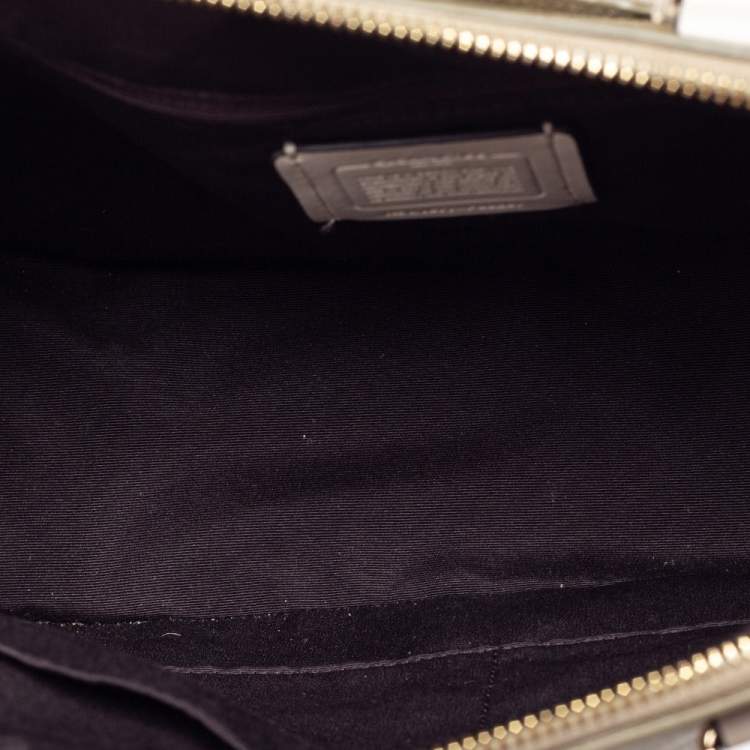 Pre Owned Coach Beige/Brown Coated Canvas and Leather Sierra Satchel