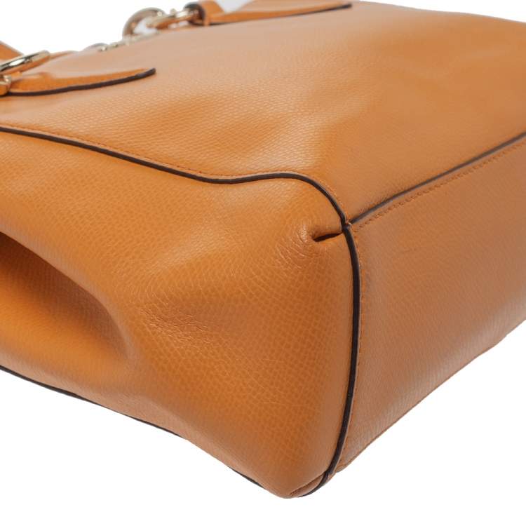 Pre Owned Coach Orange Leather Mini Christie Carryall Satchel