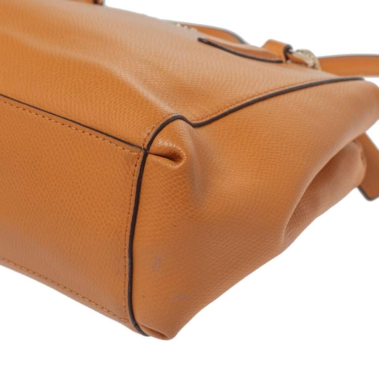Pre Owned Coach Orange Leather Mini Christie Carryall Satchel