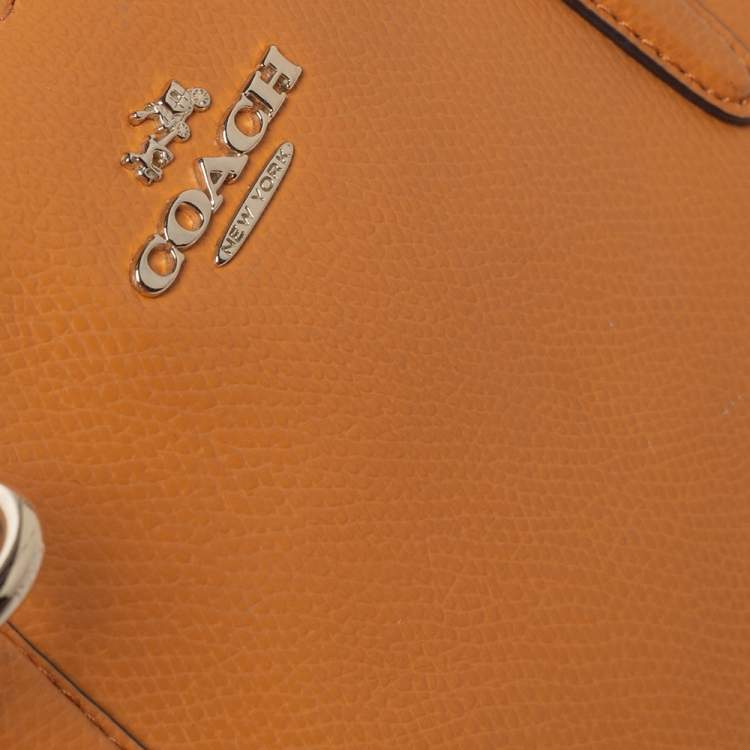 Pre Owned Coach Orange Leather Mini Christie Carryall Satchel