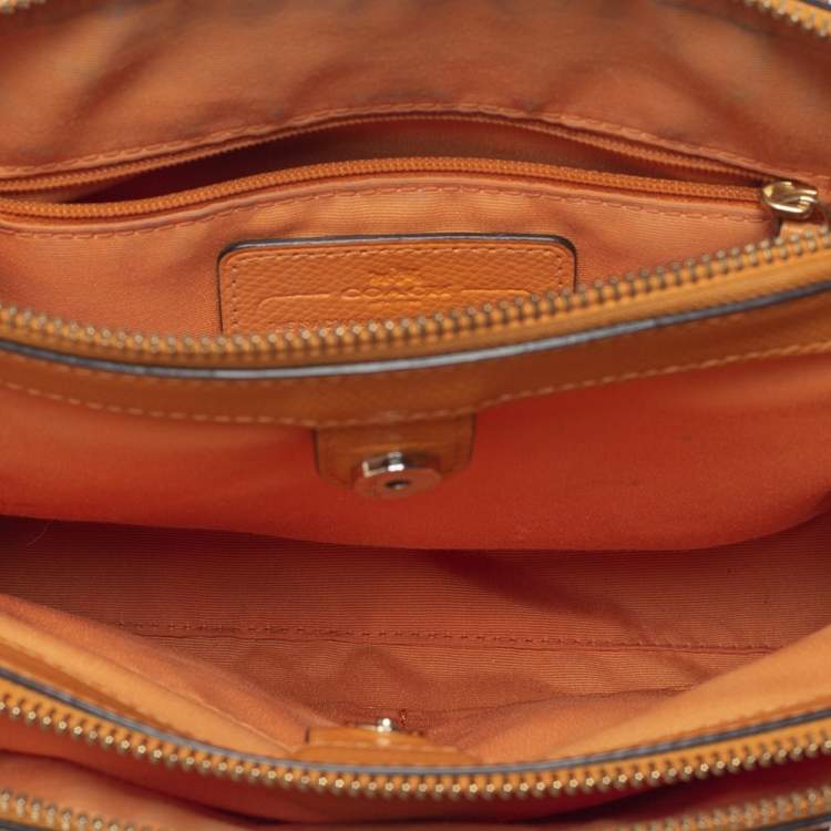 Pre Owned Coach Orange Leather Mini Christie Carryall Satchel
