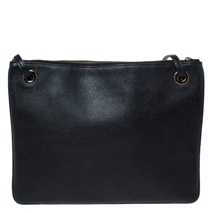 Pre Owned Coach Black Leather Crossbody Bag