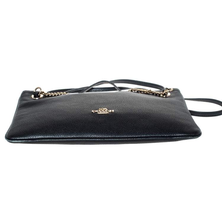 Pre Owned Coach Black Leather Crossbody Bag