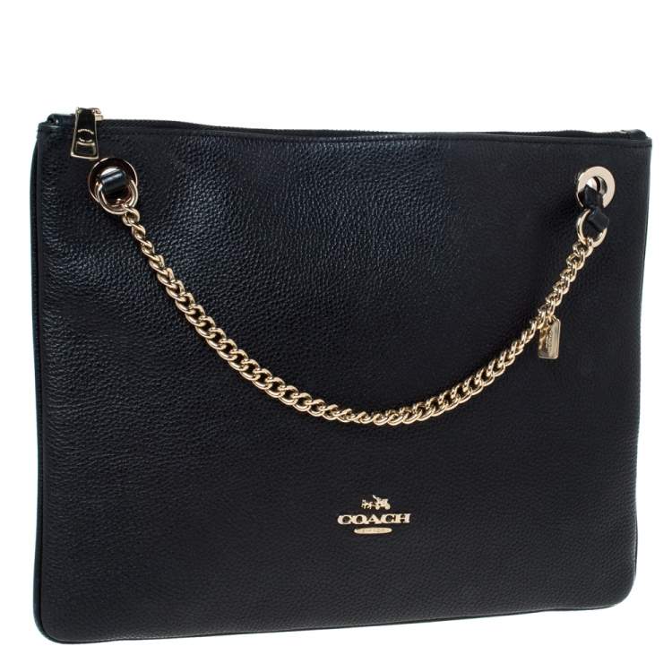 Pre Owned Coach Black Leather Crossbody Bag