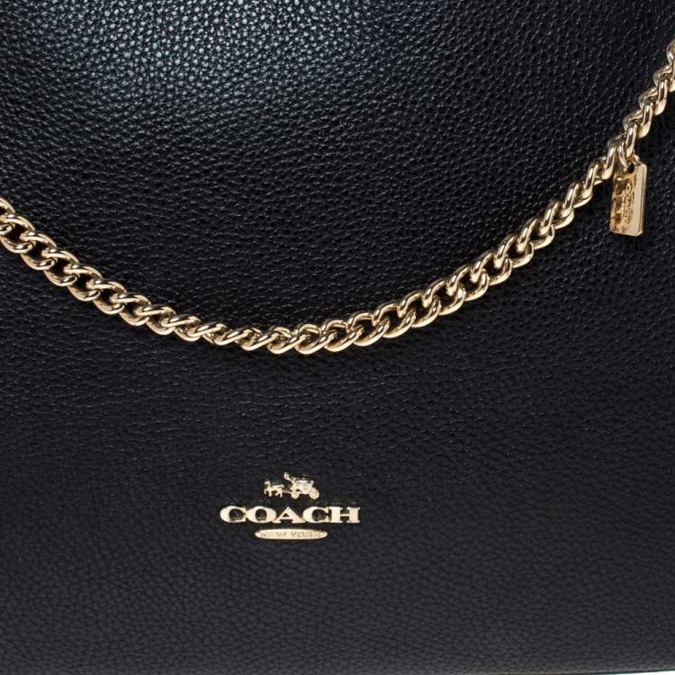 Pre Owned Coach Black Leather Crossbody Bag