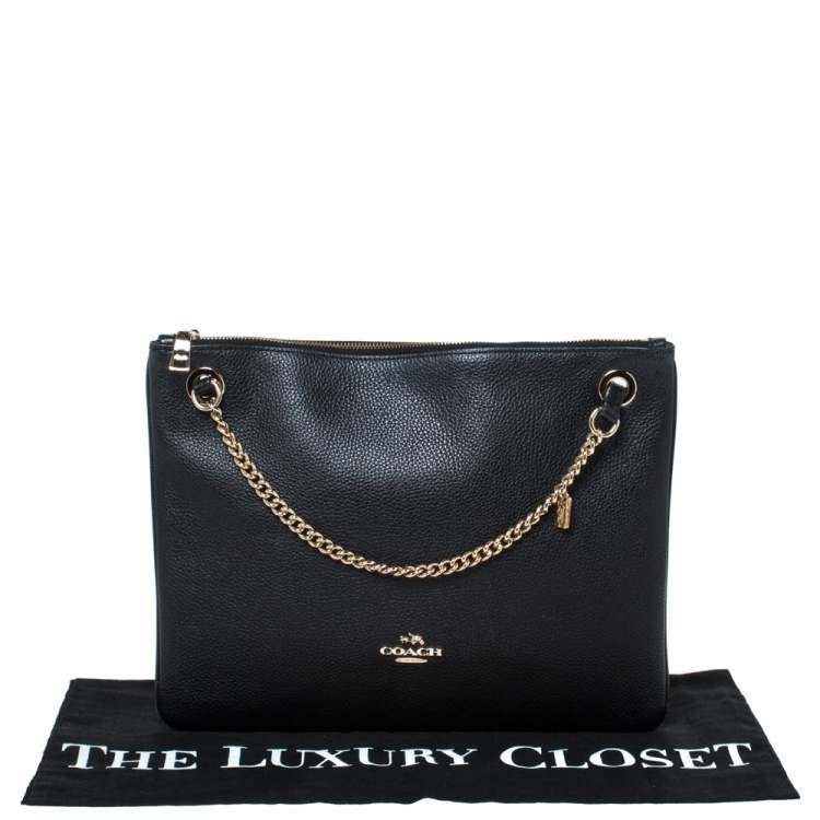 Pre Owned Coach Black Leather Crossbody Bag