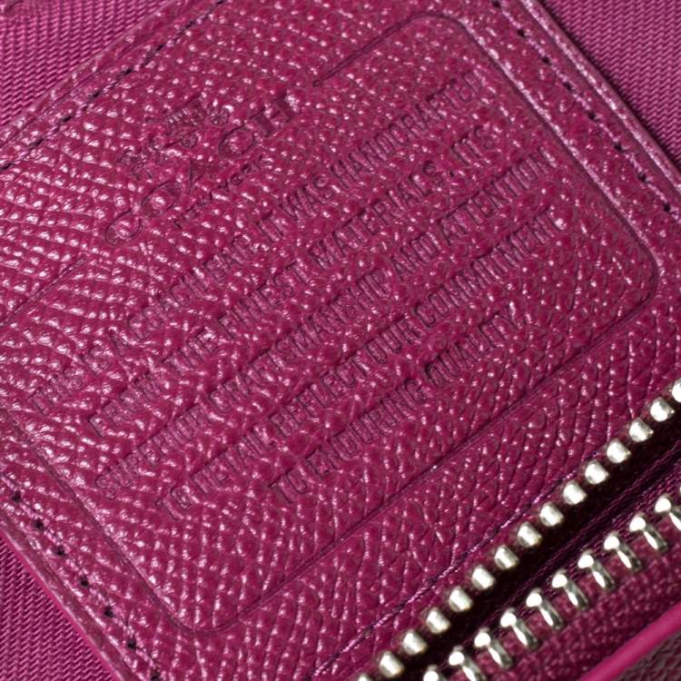 Pre Owned Coach Magenta Leather Stanton 26 Carryall Tote