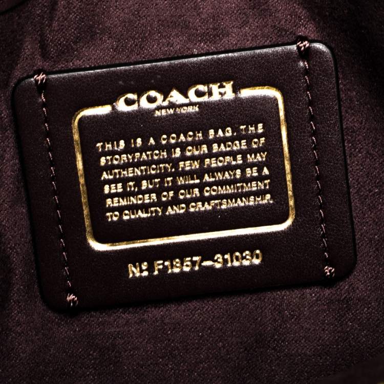 Pre Owned Coach Black Velvet and Leather Parker 18 Mauve Shoulder Bag