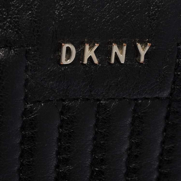 Pre Owned Dkny Black Leather Zip Crossbody Bag