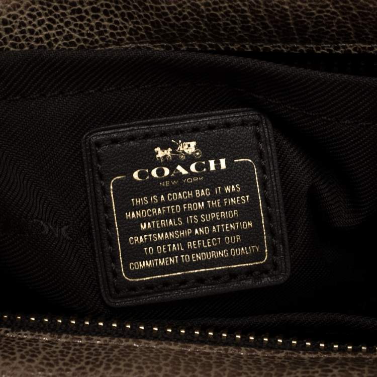 Pre Owned Coach Metallic Rose Gold Leather Swagger 27 Carryall Top Handle Bag