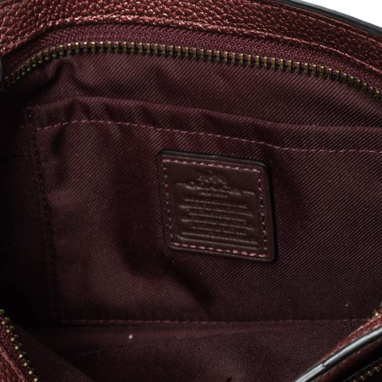 Pre Owned Coach Metallic Leather Crossbody Bag