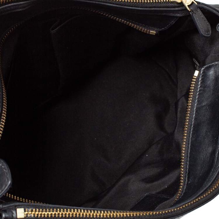 Pre Owned Coach Black Leather Double Zip Satchel