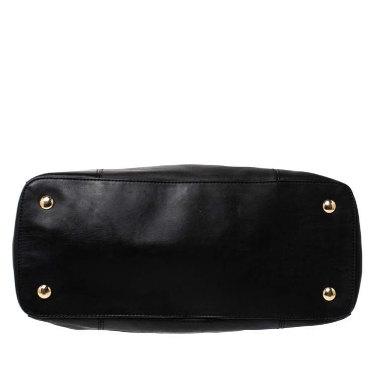 Pre Owned Coach Black Leather Double Zip Satchel