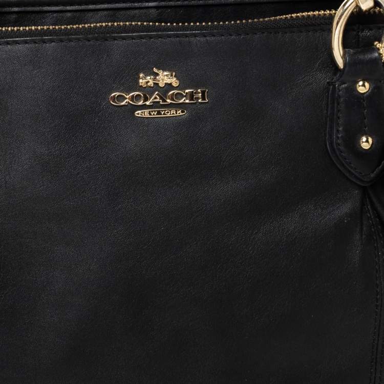 Pre Owned Coach Black Leather Double Zip Satchel