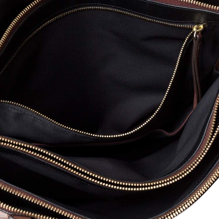 Pre Owned Coach Brown Leather Borough Tote