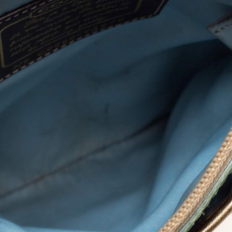 Pre Owned Coach Multicolor Striped Nylon and Leather Swingpack Crossbody Bag