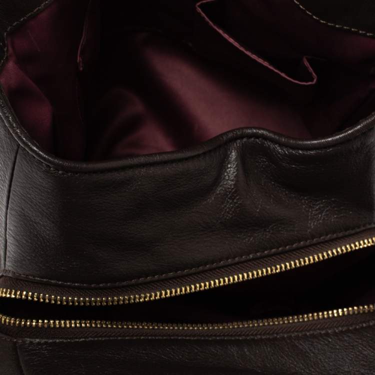 Pre Owned Coach Brown Canvas and Leather Edie Hobo