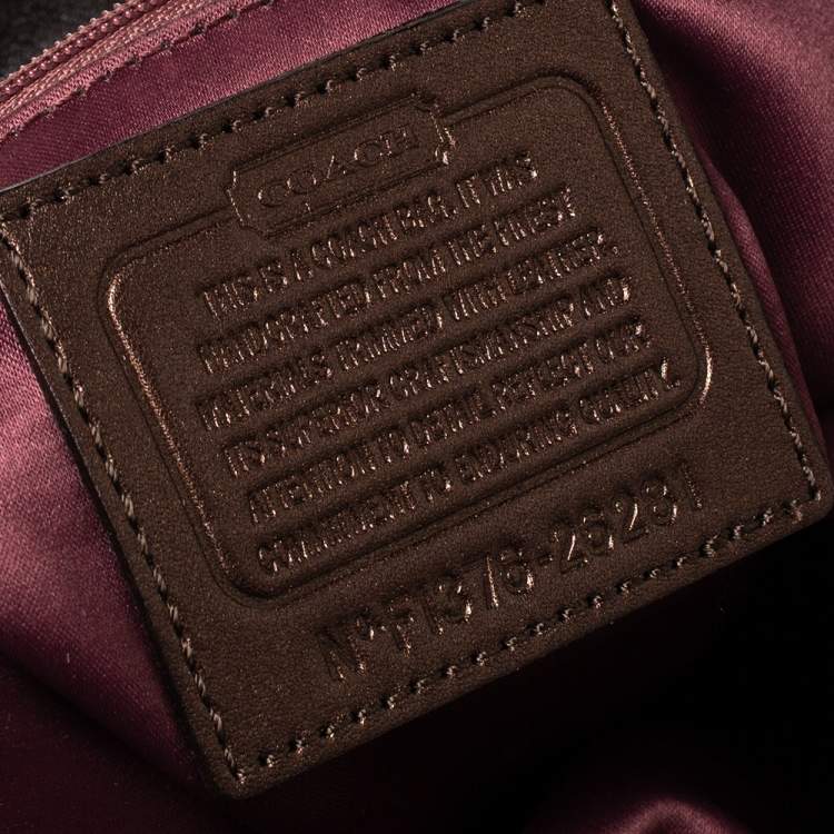 Pre Owned Coach Brown Canvas and Leather Edie Hobo