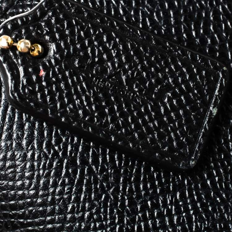 Pre Owned Coach Black Leather Double Zip Wallet