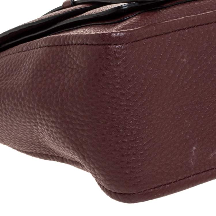 Pre Owned Coach Burgundy Leather Turnlock Satchel