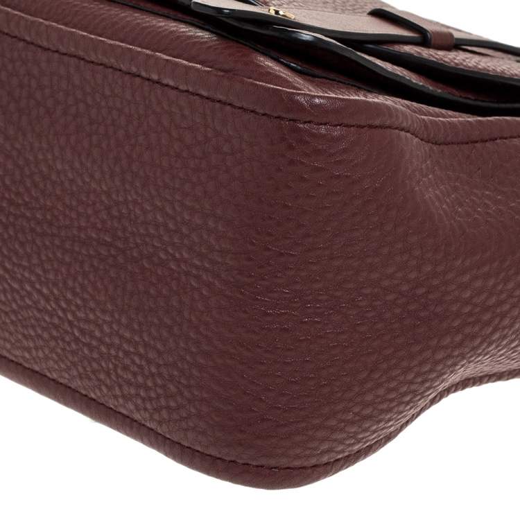 Pre Owned Coach Burgundy Leather Turnlock Satchel