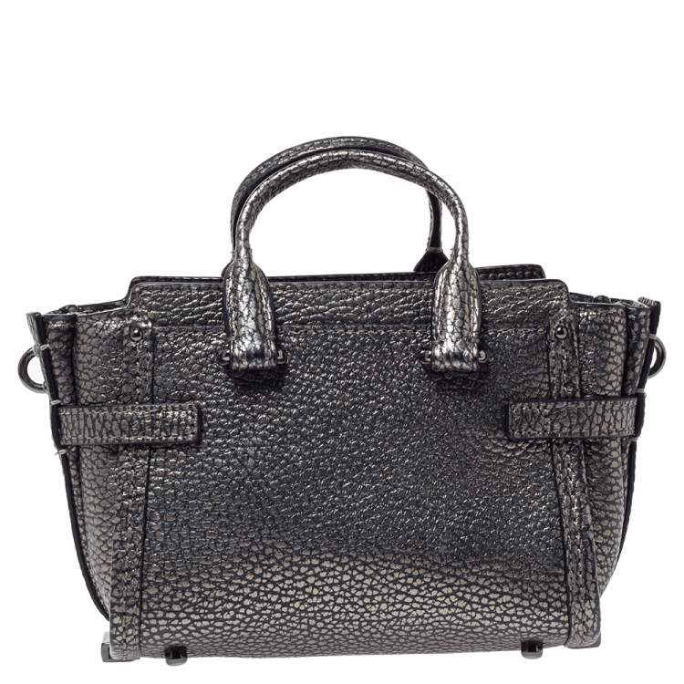 Pre Owned Coach Metallic Leather Swagger Mini Crossbody Bag