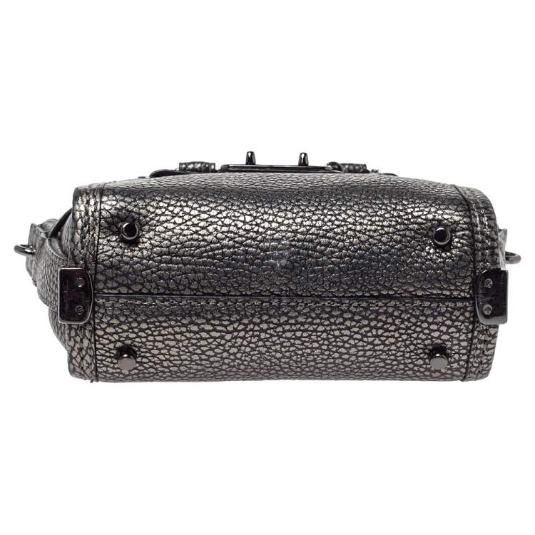 Pre Owned Coach Metallic Leather Swagger Mini Crossbody Bag