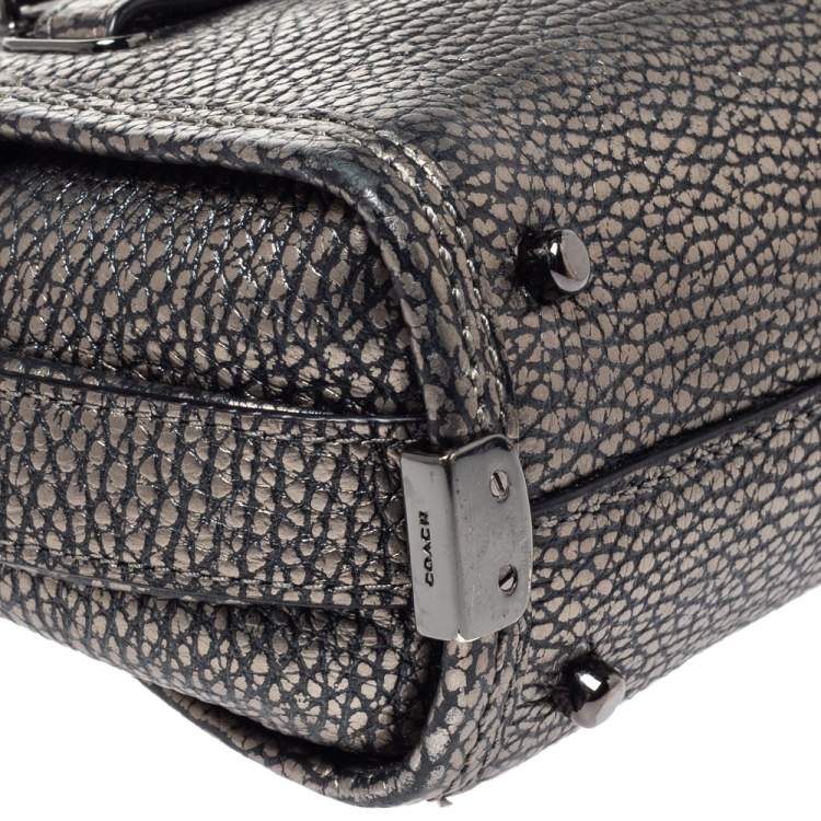 Pre Owned Coach Metallic Leather Swagger Mini Crossbody Bag