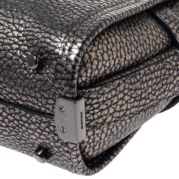 Pre Owned Coach Metallic Leather Swagger Mini Crossbody Bag