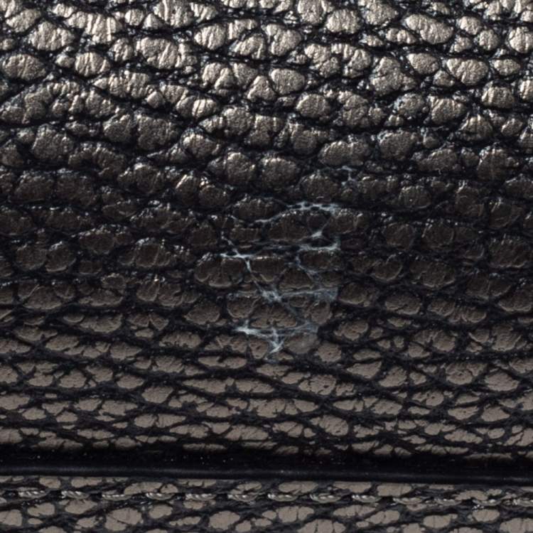 Pre Owned Coach Metallic Leather Swagger Mini Crossbody Bag