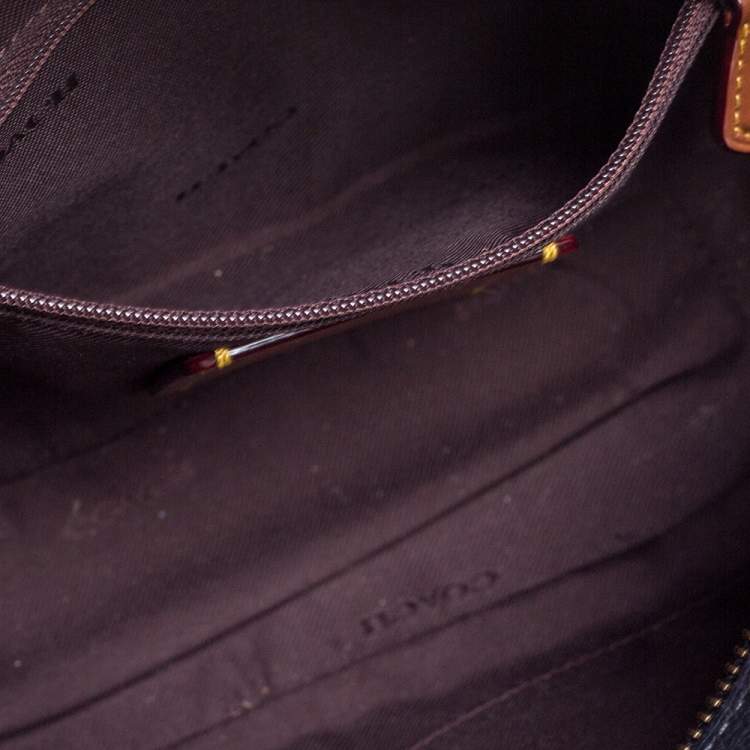 Pre Owned Coach Navy Blue Leather Studded Camera Bag