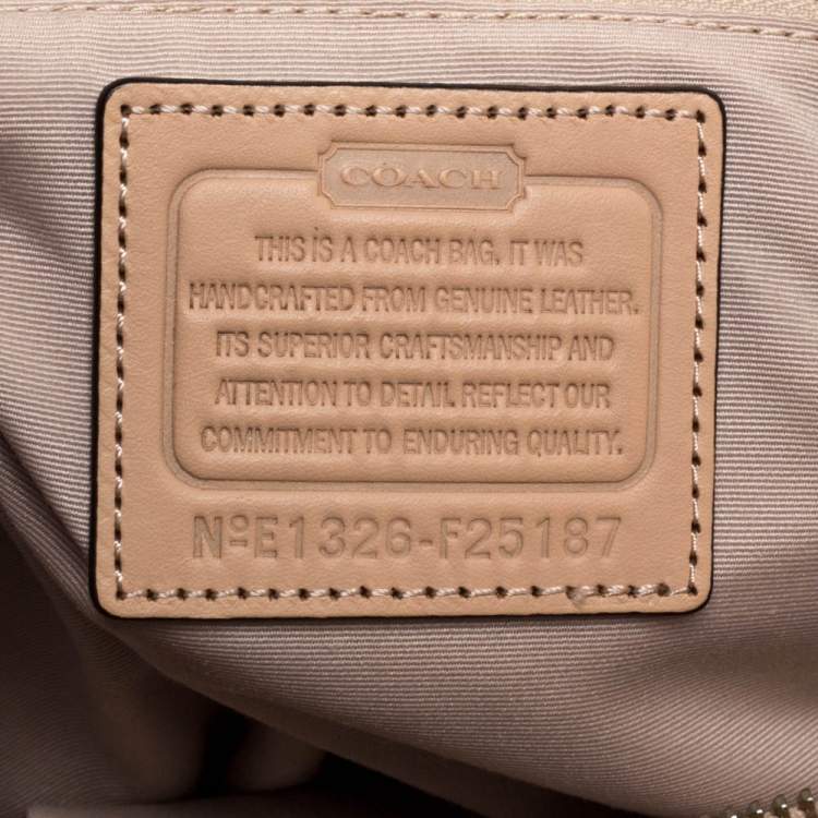 Pre Owned Coach Blue/Beige Patent Leather Peyton Tote