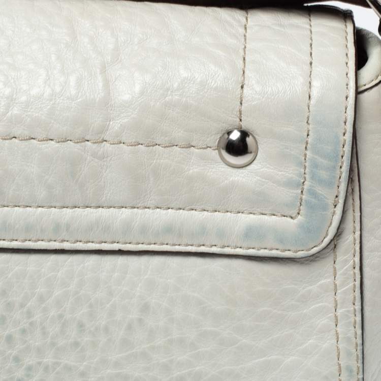 Pre Owned Coach Cream/Brown Leather Flap Crossbody Bag