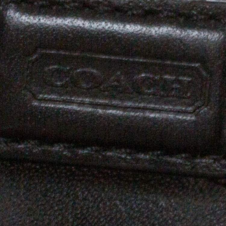 Pre Owned Coach Black/Grey Woven Leather Flap Clutch