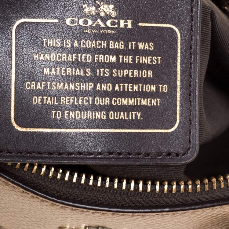 Pre Owned Coach Metallic Gold Leather Mini Bennett Satchel
