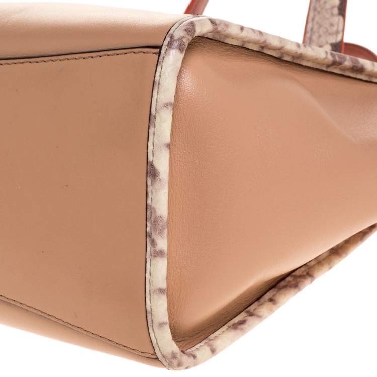 Pre Owned Coach Light Peach/Beige Leather Crosby 21 Tote
