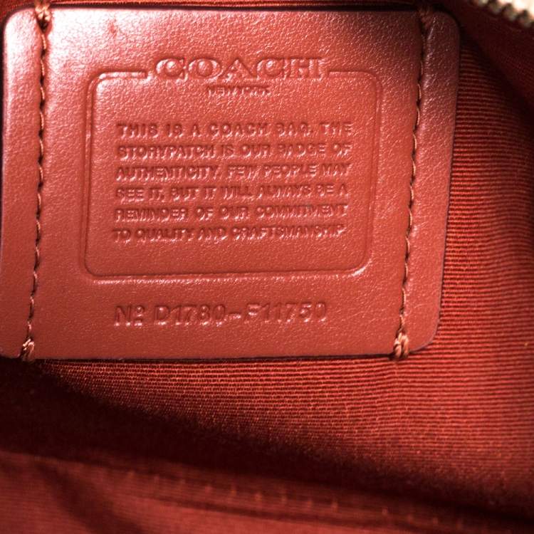 Pre Owned Coach Light Peach/Beige Leather Crosby 21 Tote