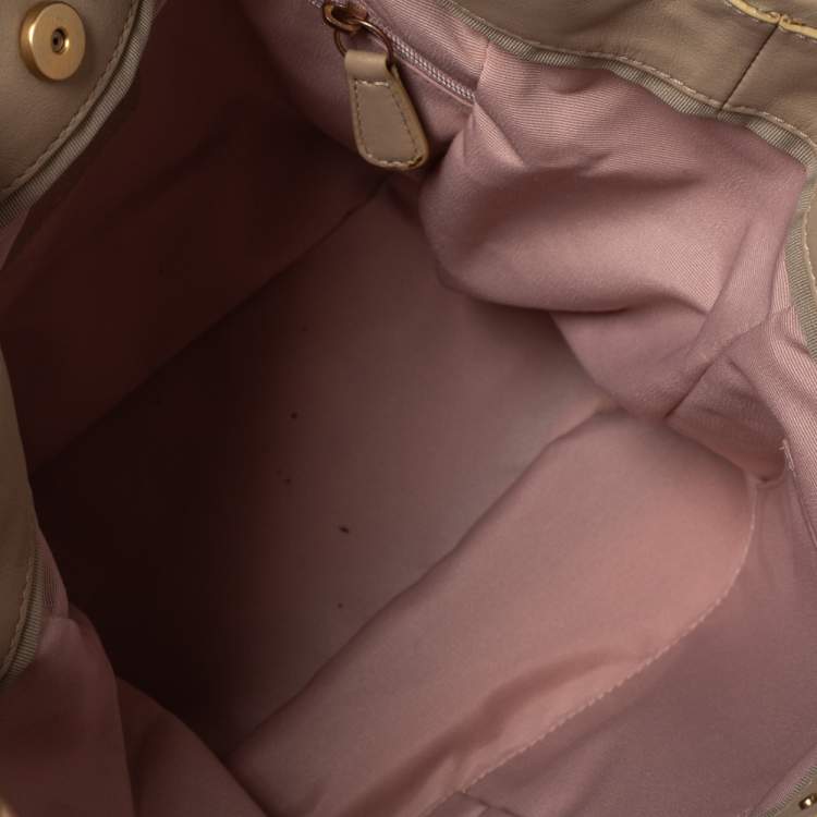 Pre Owned Coach Beige Canvas and Leather Op Art Parker Hobo