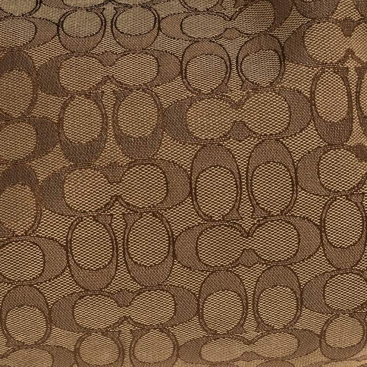 Pre Owned Coach Beige/Brown Canvas and Leather Edie Shoulder Bag