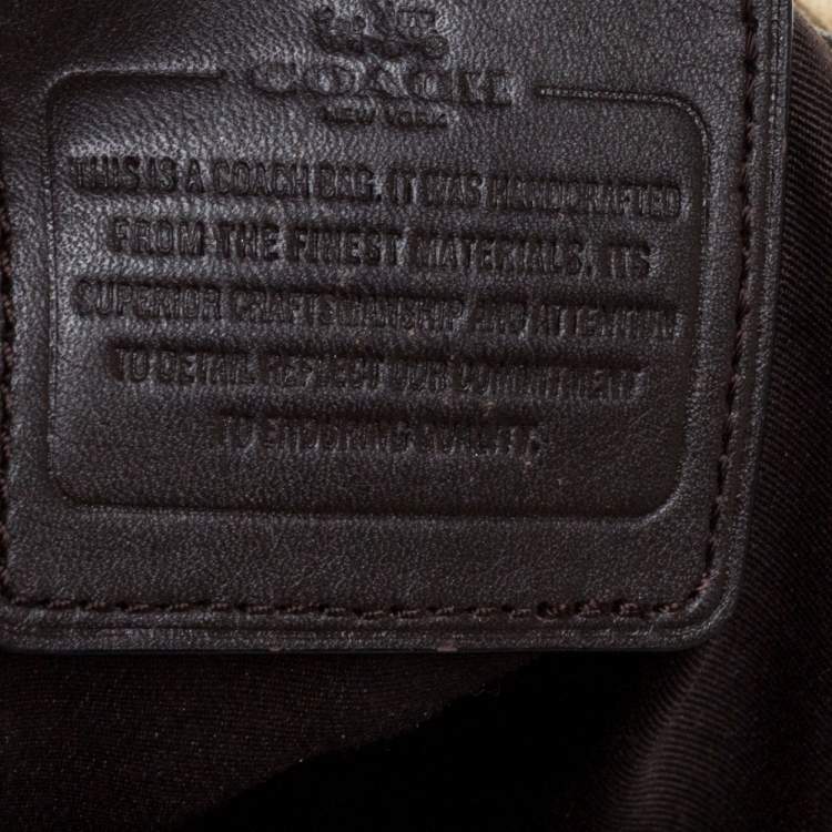 Pre Owned Coach Beige/Brown Canvas and Leather Edie Shoulder Bag