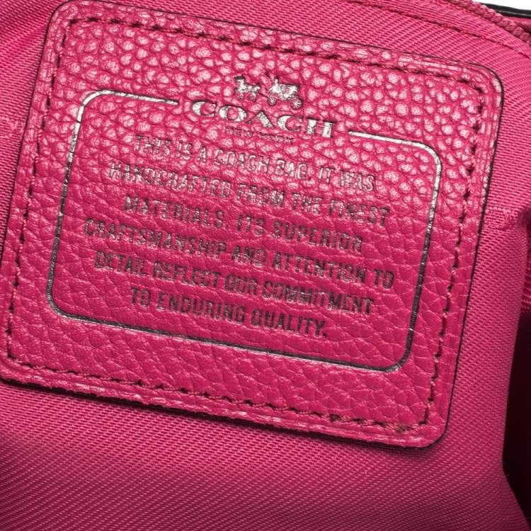 Pre Owned Coach Fuchsia Leather Edie Studded Shoulder Bag