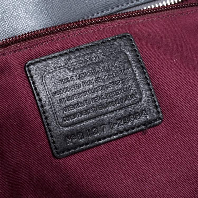 Pre Owned Coach Grey/Black Leather Shopper Tote